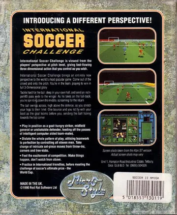 International Soccer Challenge box cover back